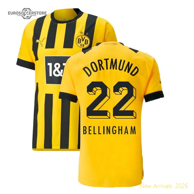 2022-2023 Borussia Dortmund Authentic Home Shirt (BELLINGHAM 22)-The Soccer Shirt Hub
