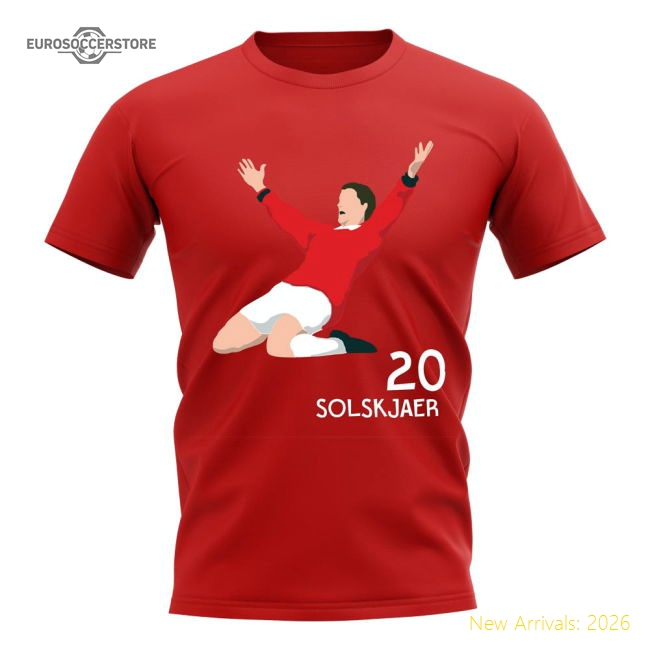 Ole Gunnar Solskjaer Man Utd Player Graphic T-Shirt (Red)-The Soccer Shirt Hub