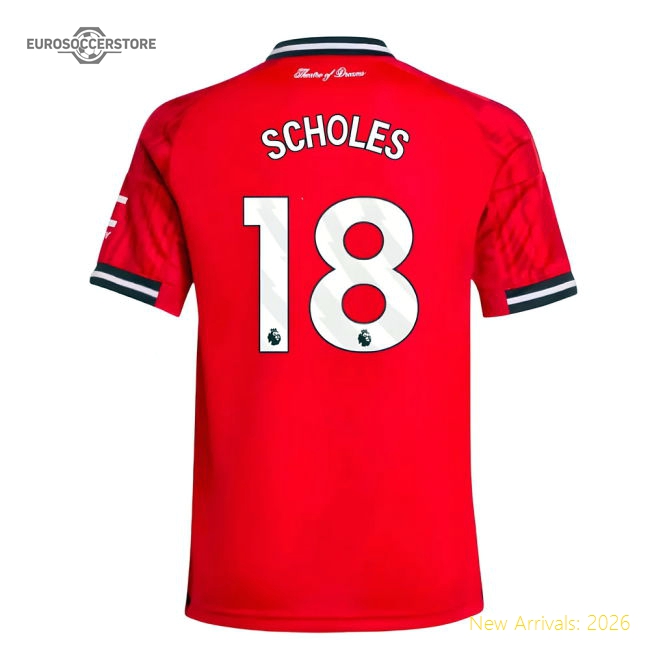 2025-2026 Man Utd Home Shirt (Kids) (Scholes 18)-The Soccer Shirt Hub