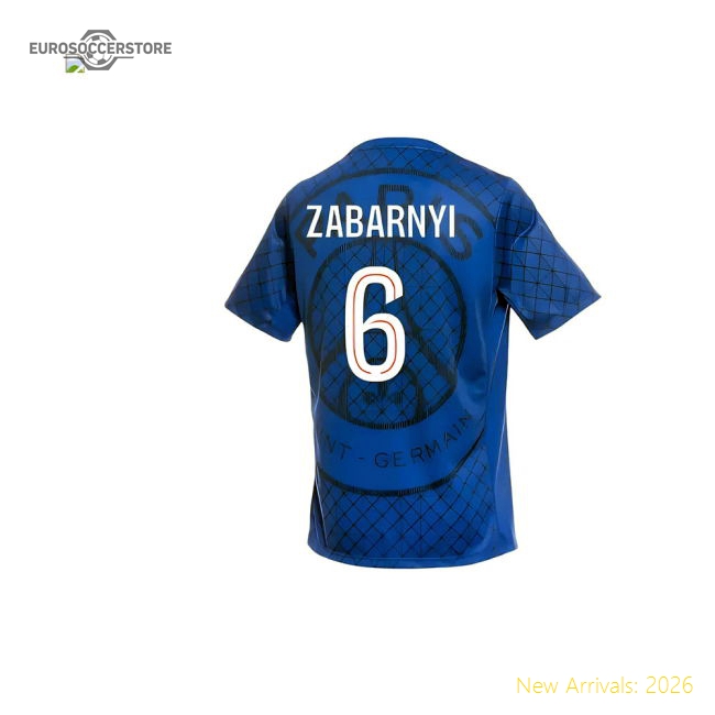 2025-2026 PSG Academy Pro Home Pre Match Shirt (Royal) (Zabarnyi 6)-The Soccer Shirt Hub