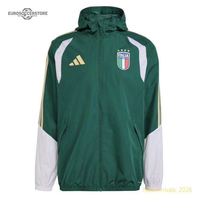 2026-2027 Italy Allweather Jacket (Green)-The Soccer Shirt Hub