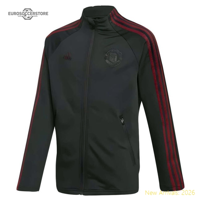 2020-2021 Man Utd Anthem Jacket (Black) - Kids-The Soccer Shirt Hub