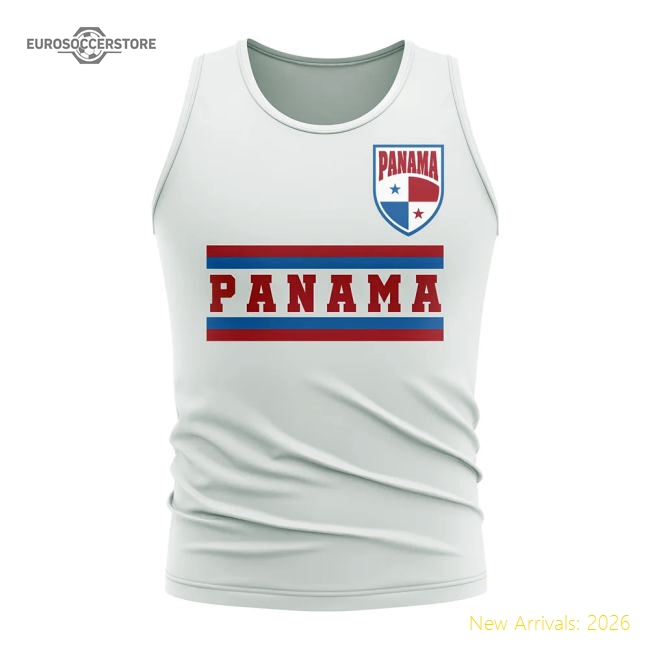 Panama Core Football Country Sleeveless Tee (White)-The Soccer Shirt Hub