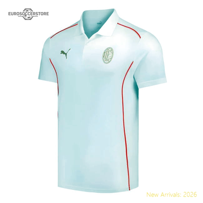 2024-2025 AC Milan Casuals Polo Shirt (White)-The Soccer Shirt Hub