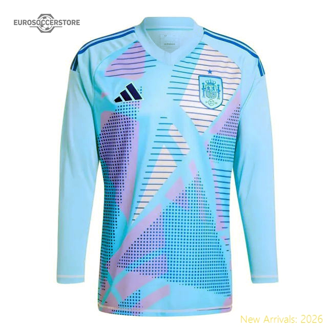 2024-2025 Spain Home LS Goalkeeper Shirt (Semi Blue)-The Soccer Shirt Hub