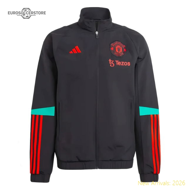 2023-2024 Man Utd Presentation Jacket (Black)-The Soccer Shirt Hub
