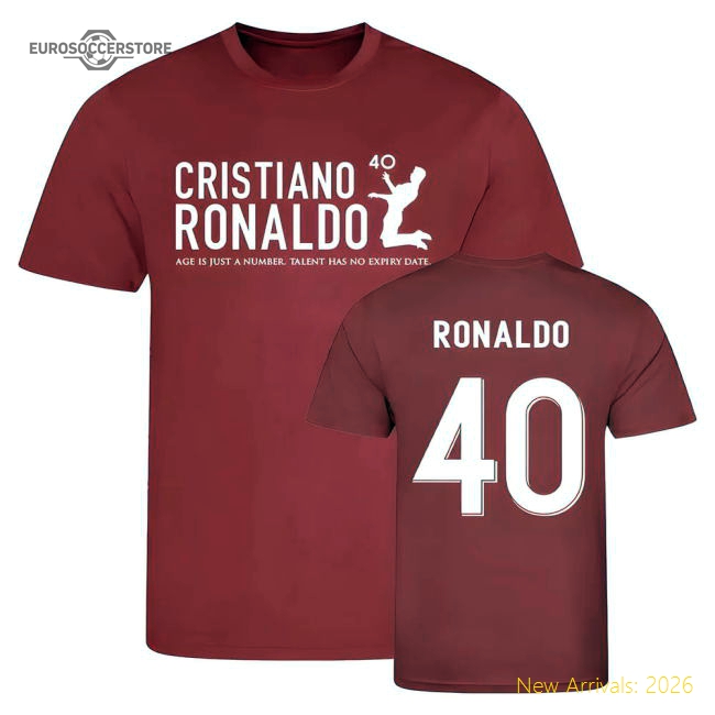 Cristiano Ronaldo at 40 Manchester United T-Shirt (Red)-The Soccer Shirt Hub
