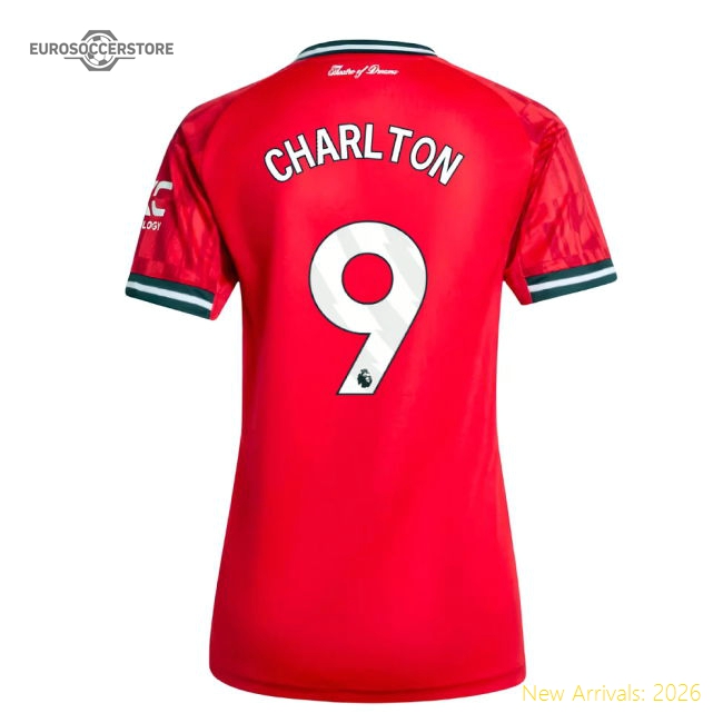 2025-2026 Man Utd Home Shirt (Womens) (Charlton 9)-The Soccer Shirt Hub