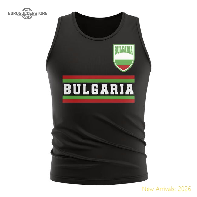 Bulgaria Core Football Country Sleeveless Tee (Black)-The Soccer Shirt Hub