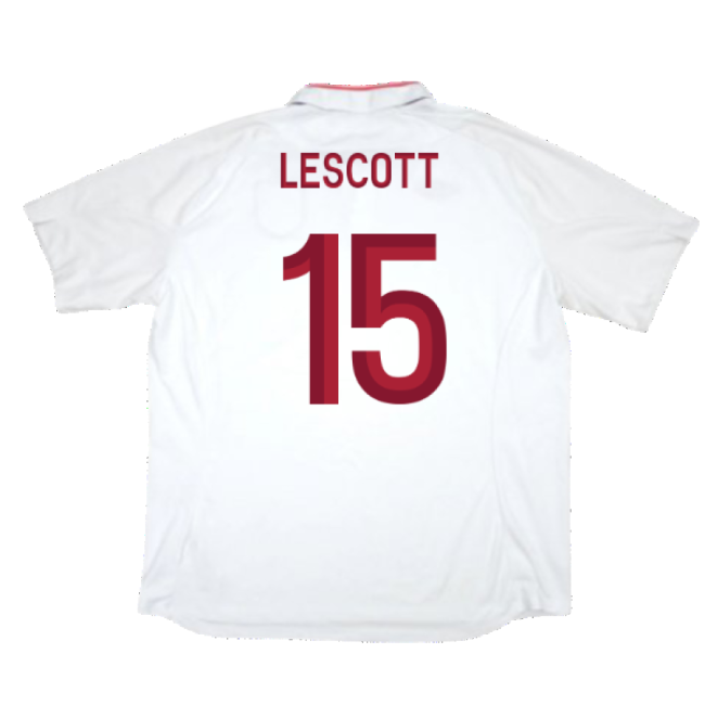 England 2012-13 Home Shirt (Good) (Lescott 15)-The Soccer Shirt Hub