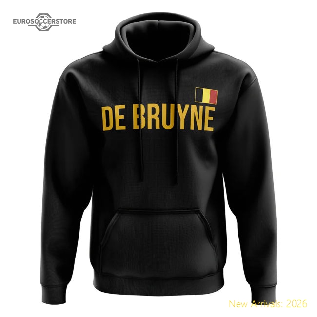 Kevin De Bruyne Belgium name hoody (black)-The Soccer Shirt Hub