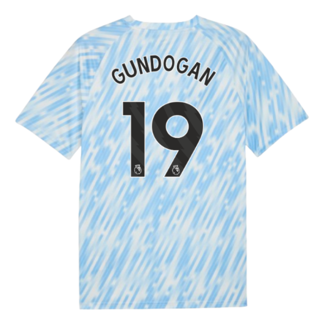 2025-2026 Man City Warm Up Jersey (Silver Sky) (Gundogan 19)-The Soccer Shirt Hub