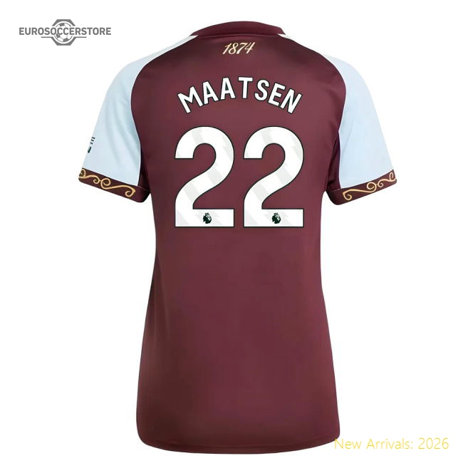 2025-2026 Aston Villa Home Shirt (Womens) (Maatsen 22)-The Soccer Shirt Hub