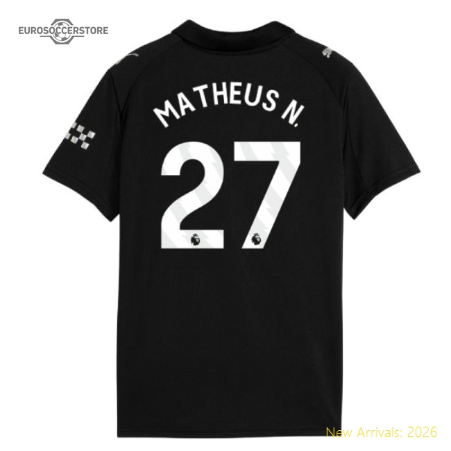 2025-2026 Man City Away Mini Kit (Matheus N. 27)-The Soccer Shirt Hub