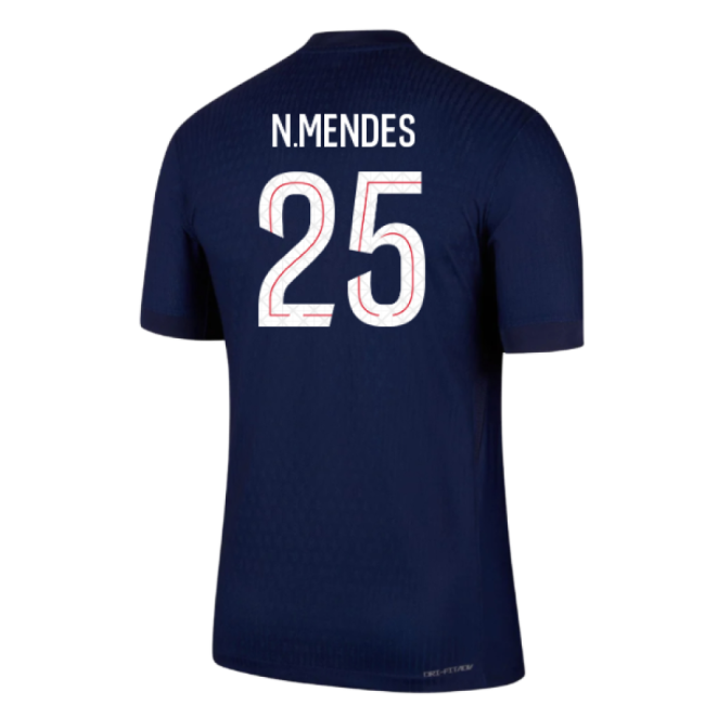 2025-2026 PSG Home Dri-Fit ADV Authentic Shirt (N.Mendes 25)-The Soccer Shirt Hub