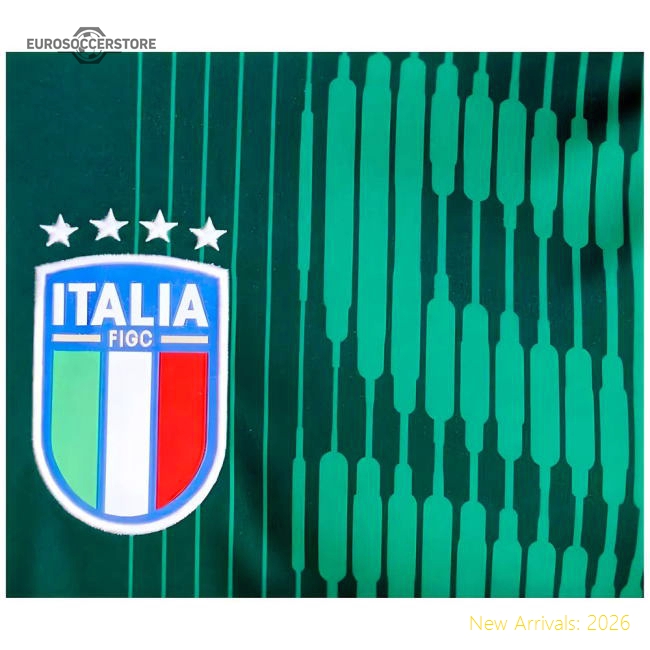 2024-2025 Italy Pre-Match Shirt (Green) (Your Name)-The Soccer Shirt Hub