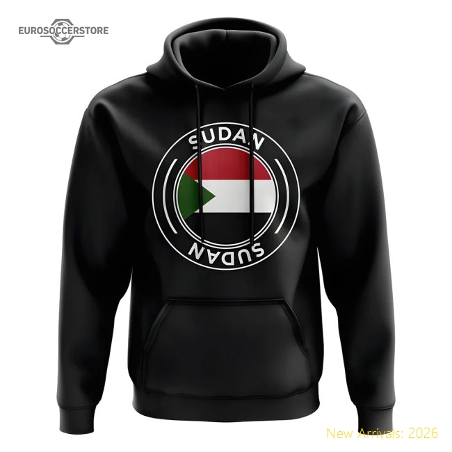 Sudan Football Badge Hoodie (Black)-The Soccer Shirt Hub