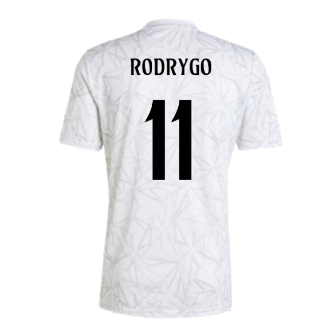 2024-2025 Real Madrid Pre-Match Shirt (White) (Rodrygo 11)-The Soccer Shirt Hub