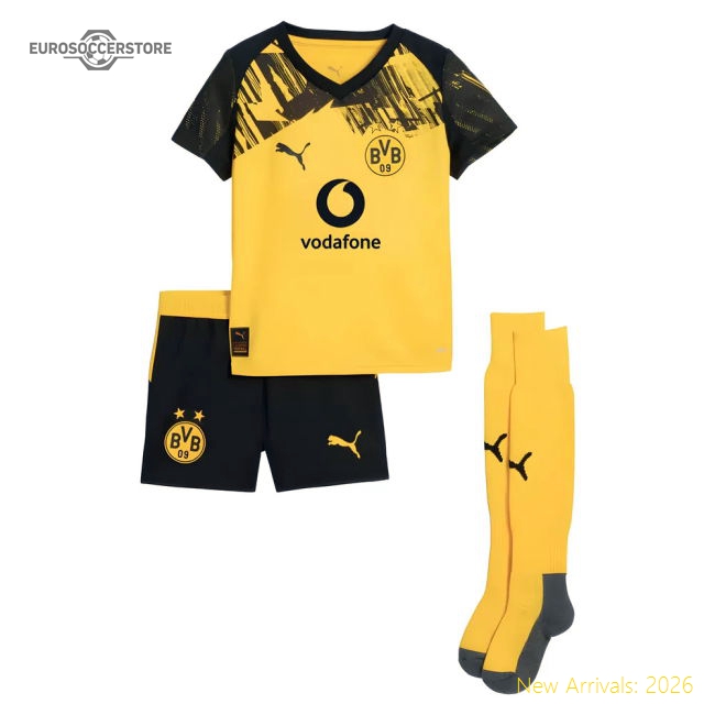 2025-2026 Borussia Dortmund Home Mini Kit-The Soccer Shirt Hub