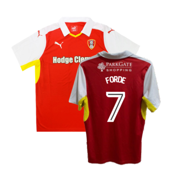 Rotherham 2016-17 Home Shirt ((Good) XL) (Forde 7)-The Soccer Shirt Hub