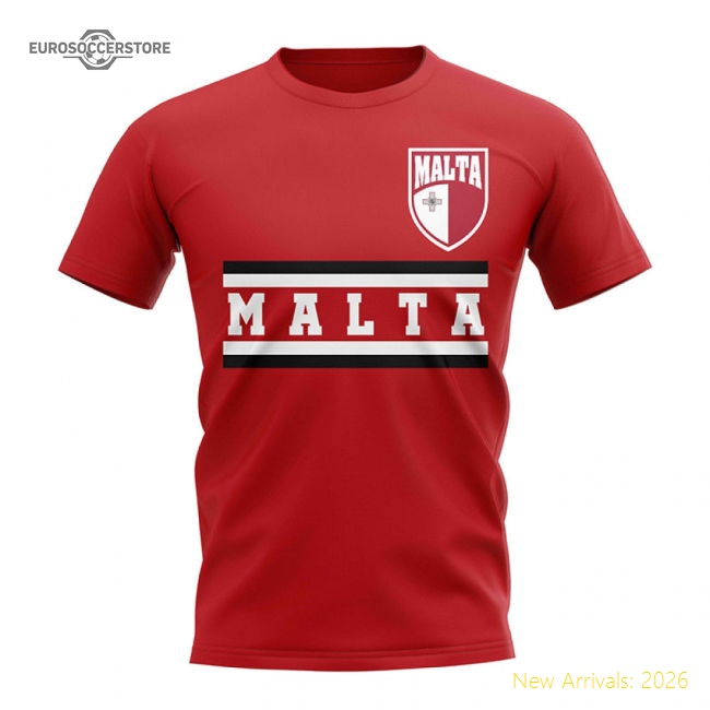 Malta Core Football Country T-Shirt (Red)-The Soccer Shirt Hub