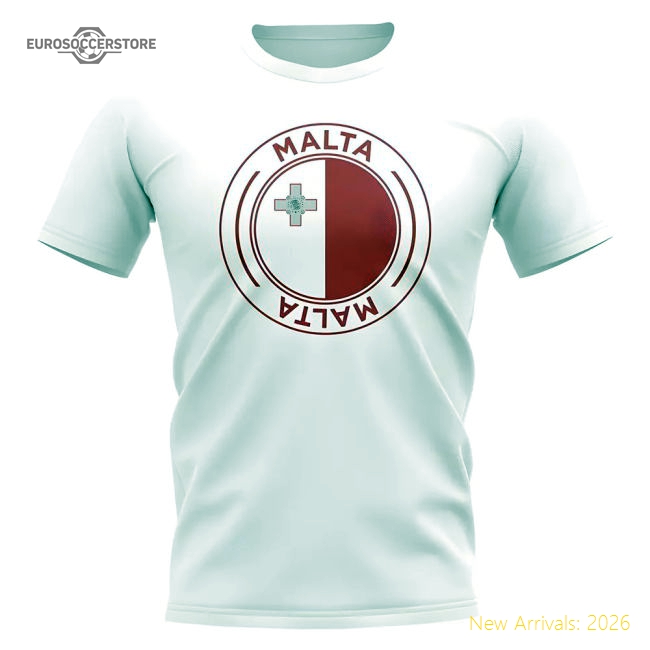 Malta Football Badge T-Shirt (White)-The Soccer Shirt Hub