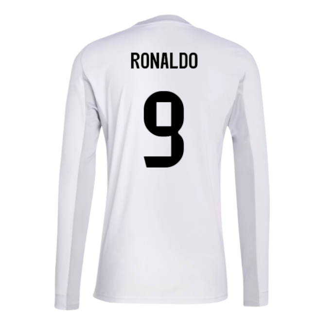 2025-2026 Real Madrid Long Sleeve Home Shirt (Ronaldo 9)-The Soccer Shirt Hub