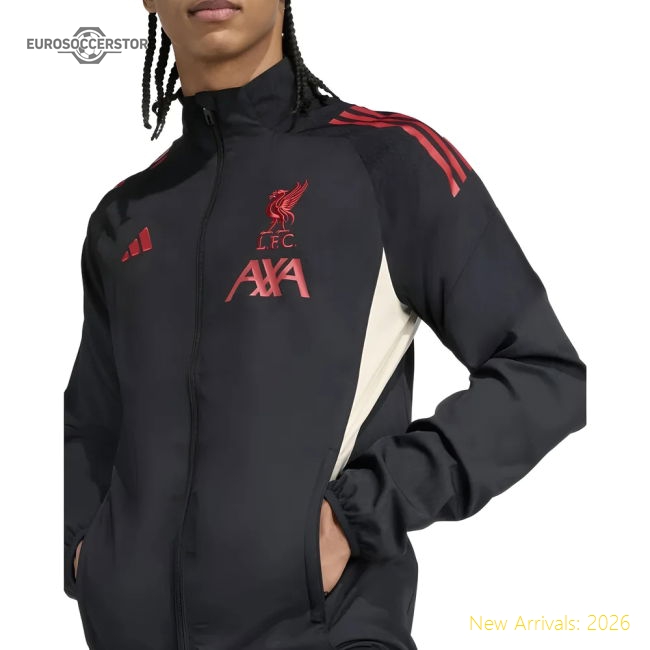 2025-2026 Liverpool Presentation Jacket (Black)-The Soccer Shirt Hub