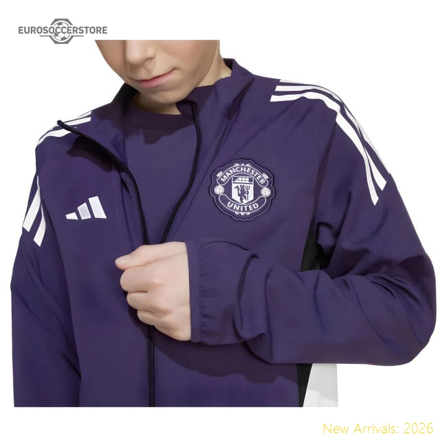 2025-2026 Man Utd Presentation Jacket (Aurora Plum) - Kids-The Soccer Shirt Hub