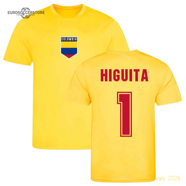 Higuita Colombia Training Jersey (Yellow)-The Soccer Shirt Hub