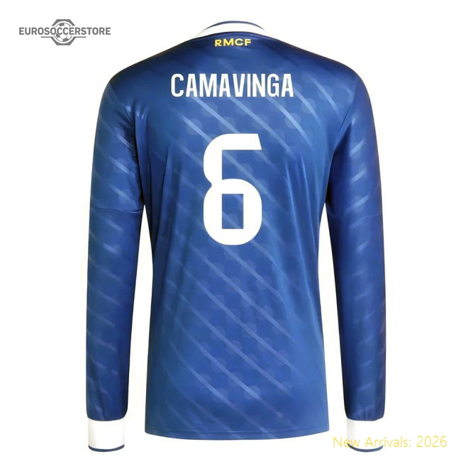 2025-2026 Real Madrid Long Sleeve Third Shirt (Camavinga 6)-The Soccer Shirt Hub