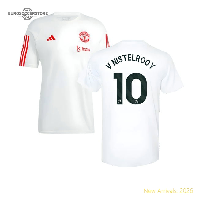 2023-2024 Man Utd Training Tee (White) (V Nistelrooy 10)-The Soccer Shirt Hub