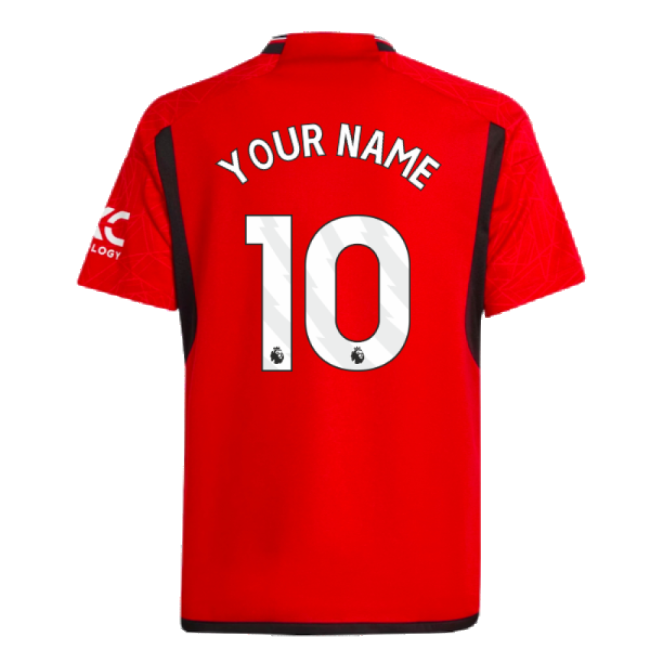 2023-2024 Man Utd Home Shirt (Kids) (Your Name)-The Soccer Shirt Hub