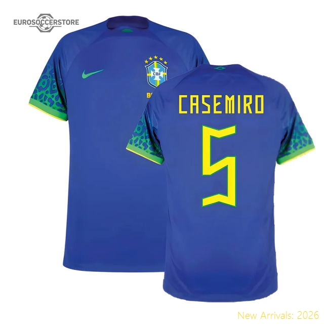 2022-2023 Brazil Away Shirt (CASEMIRO 5)-The Soccer Shirt Hub