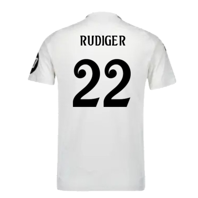 2024-2025 Real Madrid Authentic Home Shirt (Rudiger 22)-The Soccer Shirt Hub