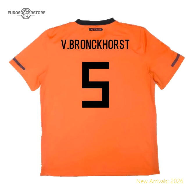 Holland 2010-11 Home Shirt (3xl) ((Very Good) 3XL) (V.Bronckhorst 5)-The Soccer Shirt Hub