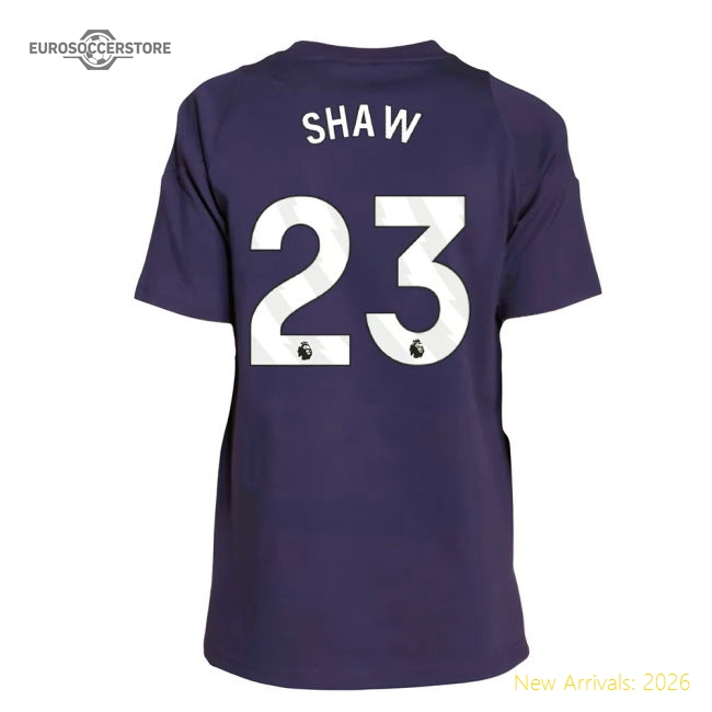 2025-2026 Man Utd Training Tee (Aurora Plum) - Kids (Shaw 23)-The Soccer Shirt Hub