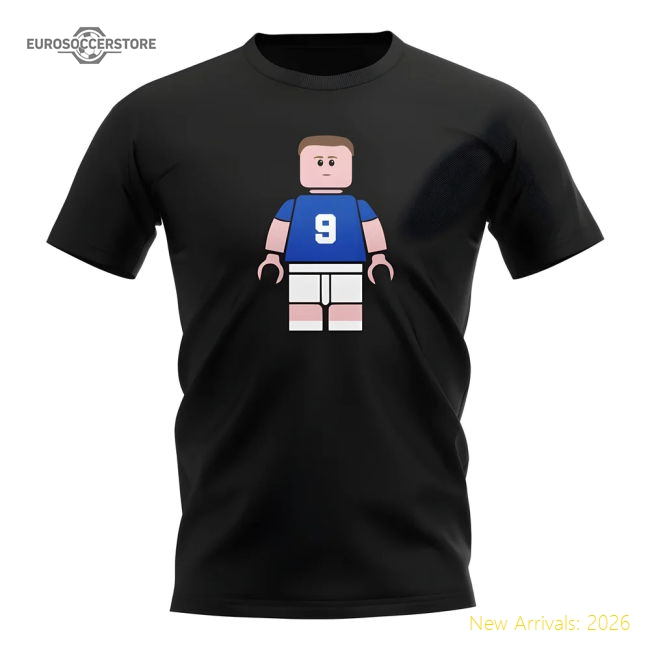 Duncan Ferguson Everton Brick Footballer T-Shirt (Black)-The Soccer Shirt Hub