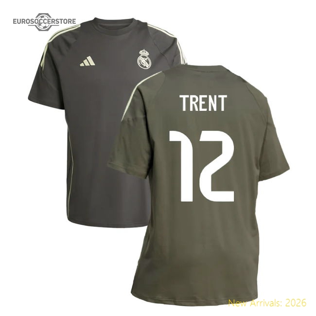 2025-2026 Real Madrid Training Tee (Utility Grey) (Trent 12)-The Soccer Shirt Hub