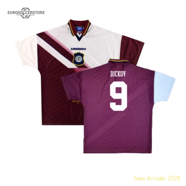 Manchester City 1996-1997 Away Shirt (M) (Excellent) (DICKOV 9)-The Soccer Shirt Hub