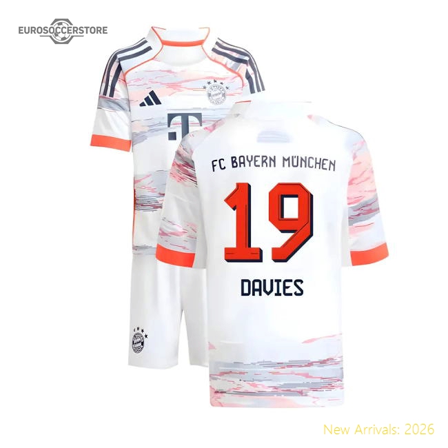 2025-2026 Bayern Munich Away Mini Kit (Davies 19)-The Soccer Shirt Hub