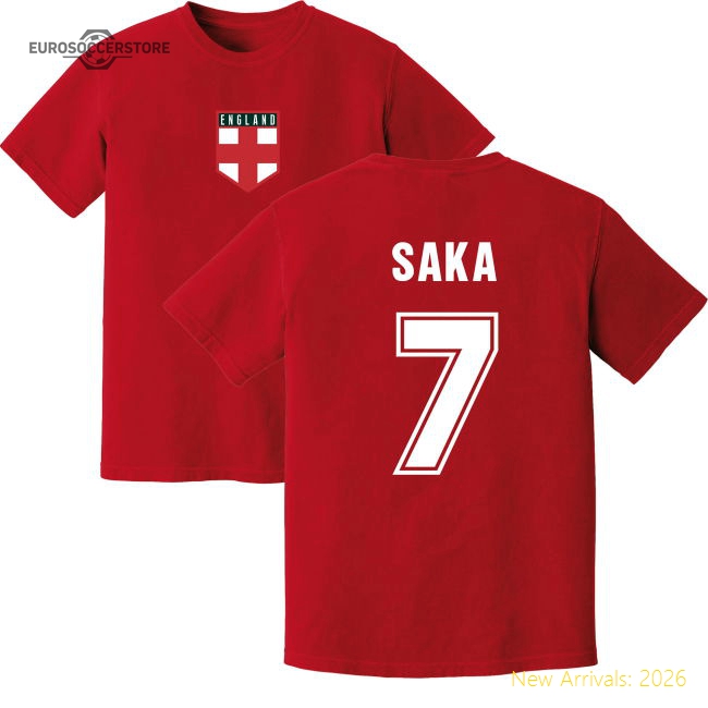 Saka England Training Jersey (Red)-The Soccer Shirt Hub