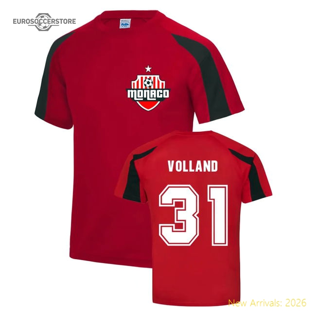 Kevin Volland Monaco Sports Training Jersey (Red)-The Soccer Shirt Hub