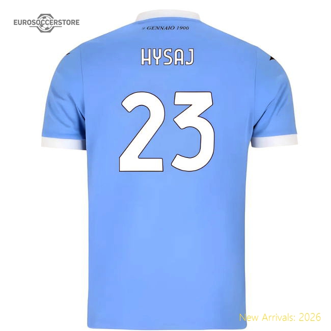 2025-2026 Lazio Home Shirt (Hysaj 23)-The Soccer Shirt Hub