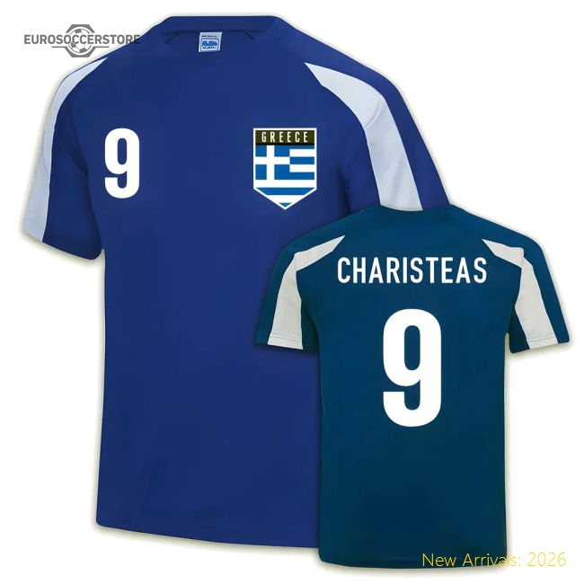 Greece Sports Training Jersey (Angelos Charisteas 9)-The Soccer Shirt Hub
