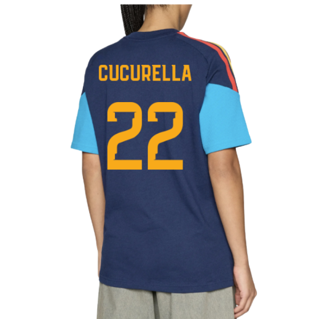 2026-2027 Spain Training Tee (Night Indigo) (Cucurella 22)-The Soccer Shirt Hub