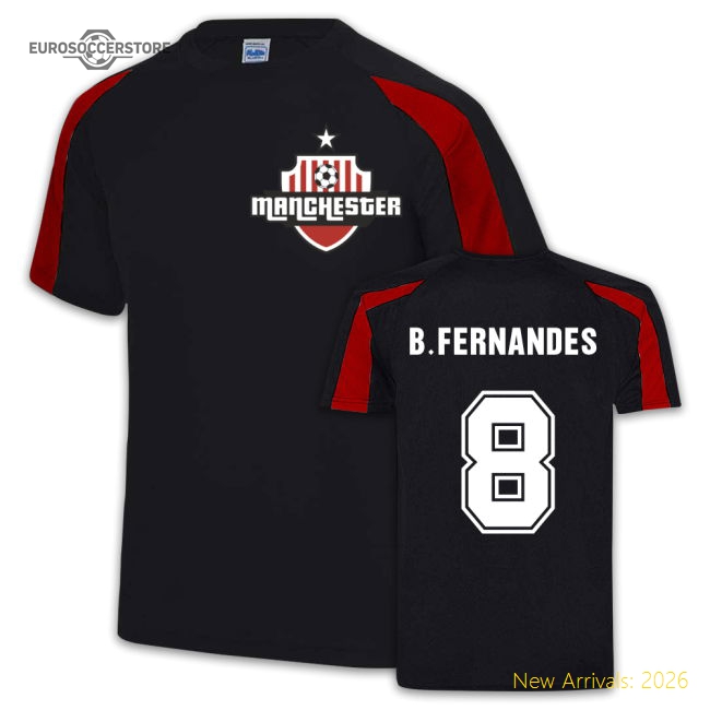 Bruno Fernandes Manchester United Sport Training Jersey (Black)-The Soccer Shirt Hub