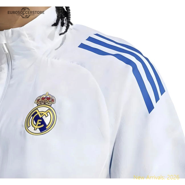 2025-2026 Real Madrid EU Presentation Jacket (White)-The Soccer Shirt Hub