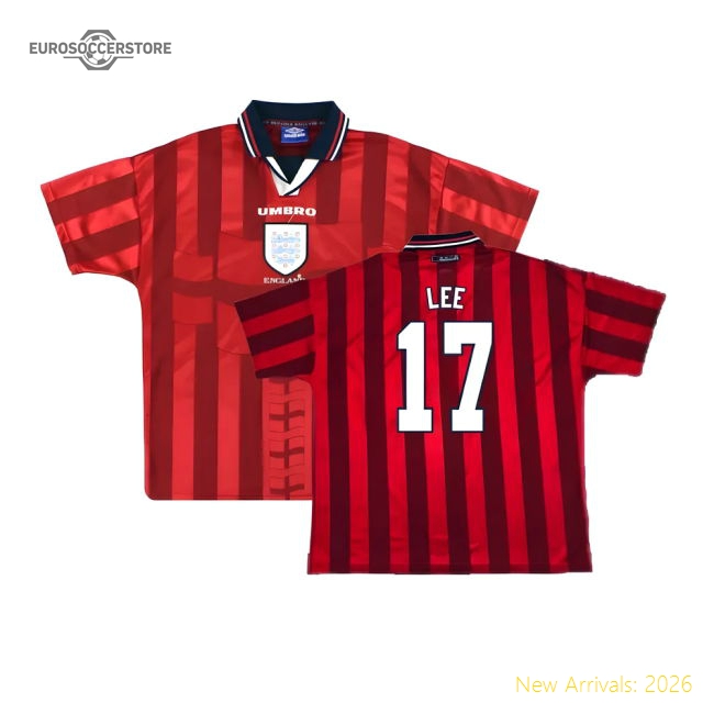 England 1997-99 Away Shirt (Good) (LEE 17)-The Soccer Shirt Hub