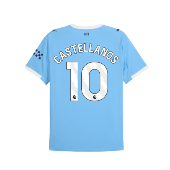 2025-2026 Man City Home Shirt (Castellanos 10)-The Soccer Shirt Hub